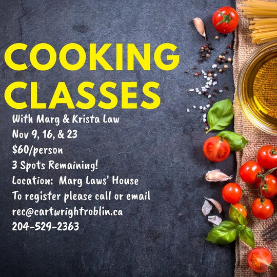 Cooking Classes - Nov 9, 16 and 23