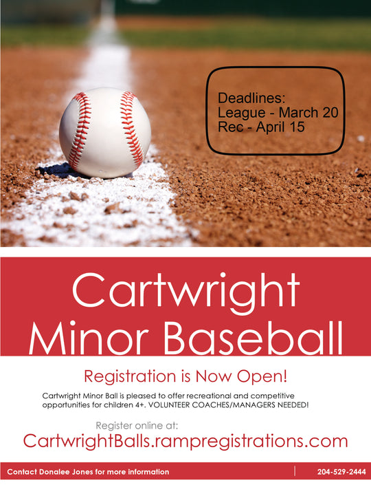 Cartwright Minor Baseball registration